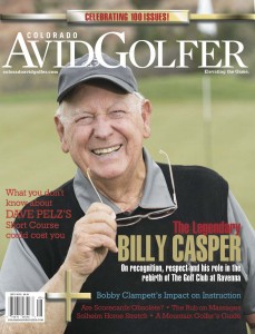 Former PGA Tour winner and new owner of Billy Casper graces the cover of Colorado AvidGolfer's 100th issue. (Photo courtesy of Colorado AvidGolfer magazine)