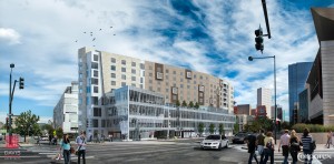 An artist's rendering of The Art hotel coming to 12th and Broadway just south of the Denver Art Museum. (Courtesy of )