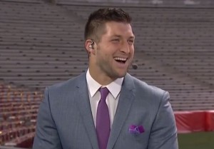 Tim Tebow was just a point off in his prediction before Monday night's BCS Championship on ESPN's pre-game telecast. (ESPN photo)