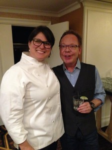 Kirk Montgomery with Panzano chef Elise Wiggins. Montgomery's send-off included a Star Trek themed cake. (Panzano photos)