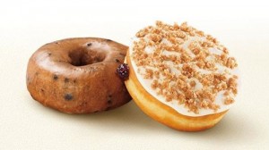 The blueberry and cobbler doughnut from Dunkin Donuts.