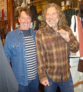 Robert Plant, right, with Rockmount Ranchwear owner Steve Weil. (Rockmount Ranchwear photo)